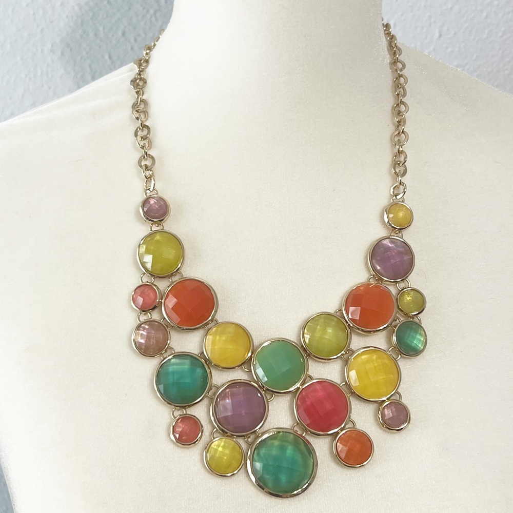 Multicolored necklace bib style